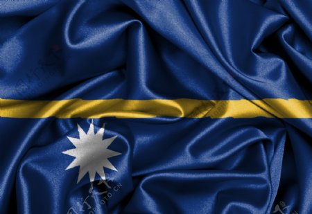褶皱的瑙鲁国旗图片