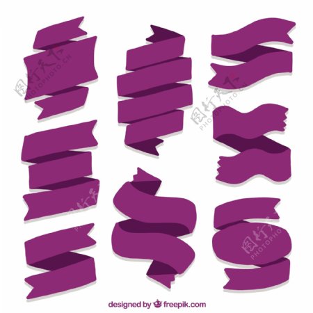 手绘紫色丝带包