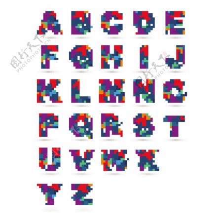 彩色字母图标设计素材