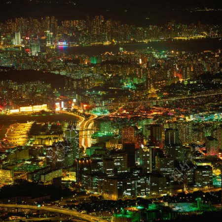 五彩缤纷城市夜景图片