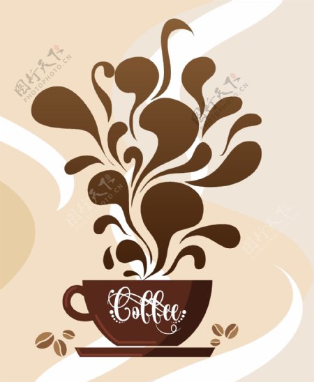 扁平化咖啡饮料插画