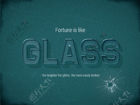 玻璃质感文字效果