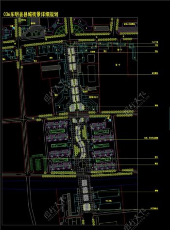 东明县县城街景详细规划CAD景观图纸