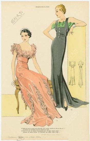 2款时尚欧式长裙设计图