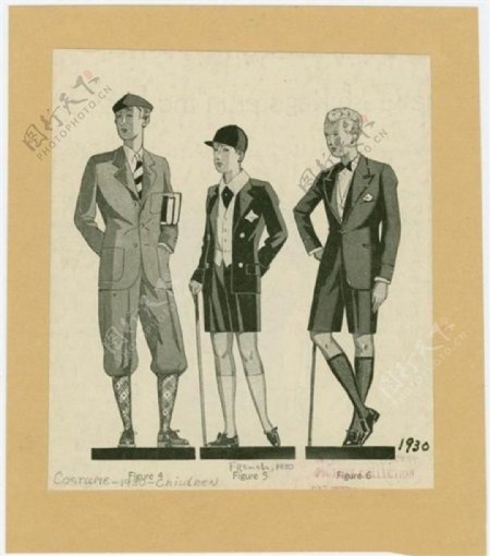 三款欧式男装设计图