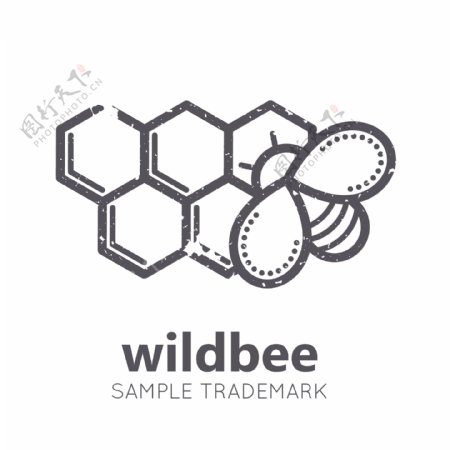 蜜蜂卡通食物素材图标标签矢量素材