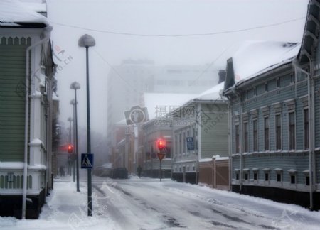 冬天里的街道