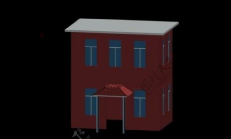 MAX红色小房子3d模型