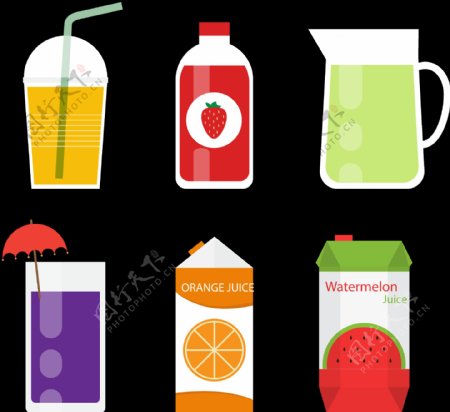 各种漂亮果汁插画图标免抠png透明素材