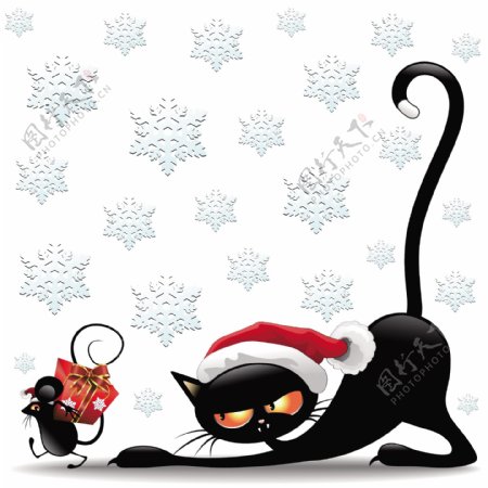 猫和老鼠圣诞形象