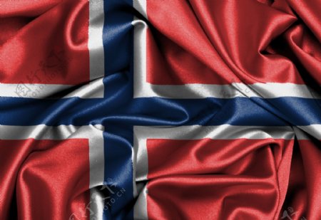 褶皱的挪威国旗图片