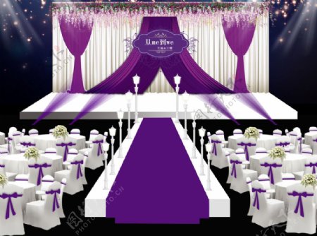 紫色舞台效果图