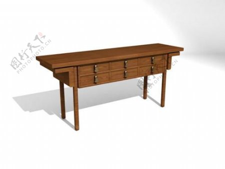 MAX中式桌子3d模型桌子