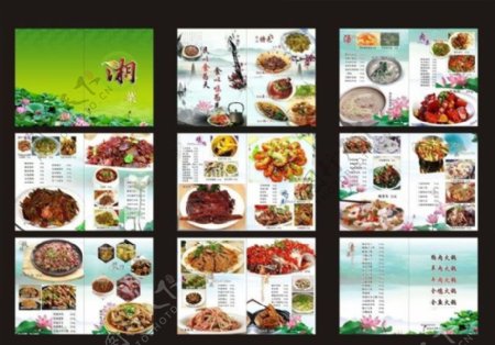 湘菜菜谱设计矢量素材