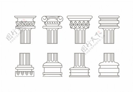 罗马柱矢量素材