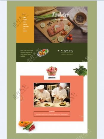 美食烹饪响应式网页模板