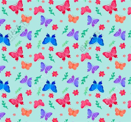 蝴蝶和花朵背景