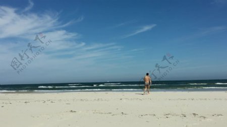 沙滩人物风景背景视频