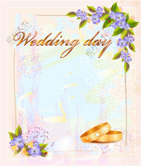 梦幻印花婚礼卡片背景图片