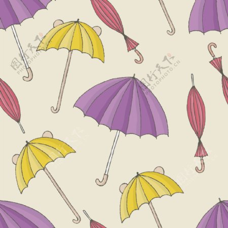 卡通雨伞矢量纹理背景