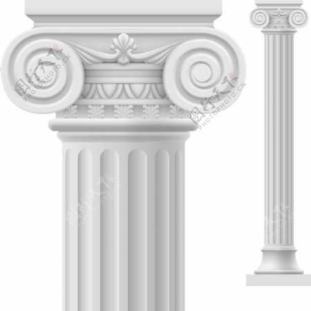 欧式白色柱子
