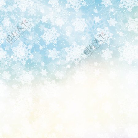 圣诞雪花背景与水彩纹理