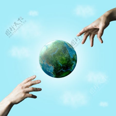 双手和地球