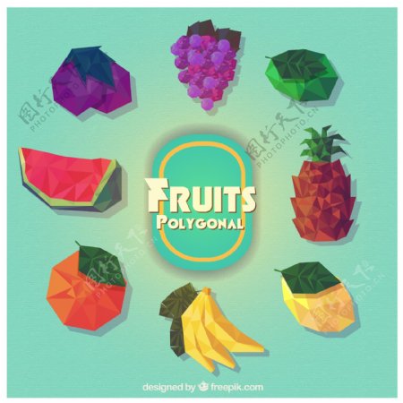 8种抽象创意水果设计矢量素材