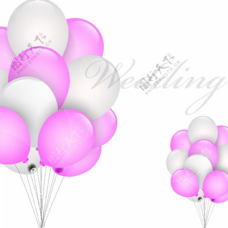 粉红气球图案模板下载
