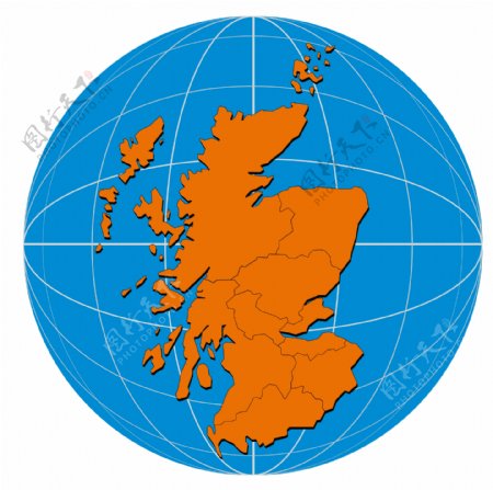 苏格兰全球地图