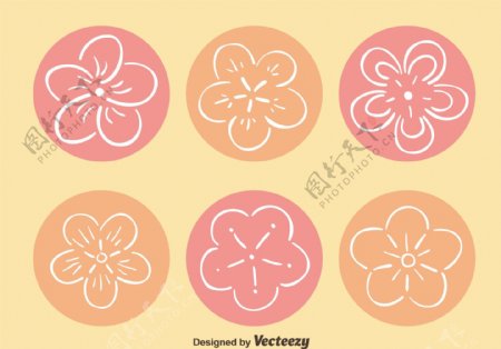 扁平化樱花图案