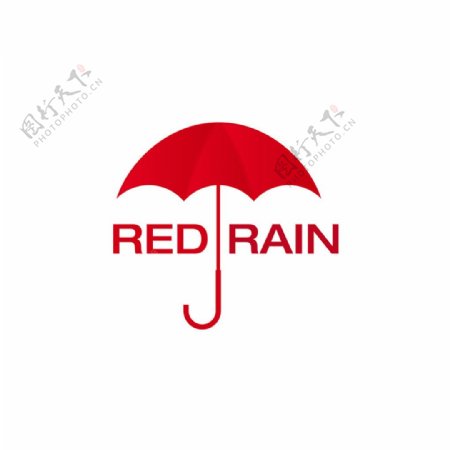 红色雨伞logo设计图片