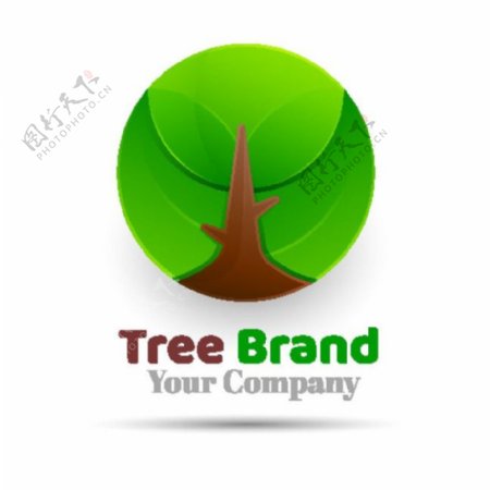 圆形树木logo图片