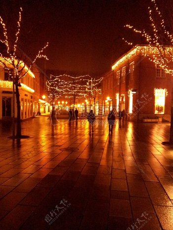 丹麦圣诞节前夕晚上在赫宁