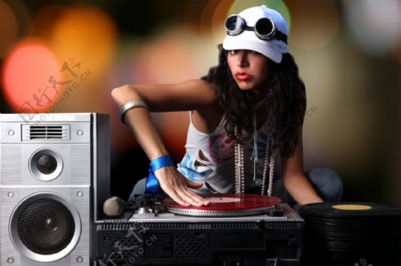 性感美女DJ师图片
