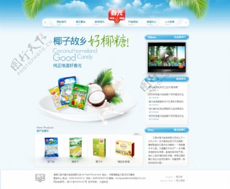 椰子产品网页网站图片