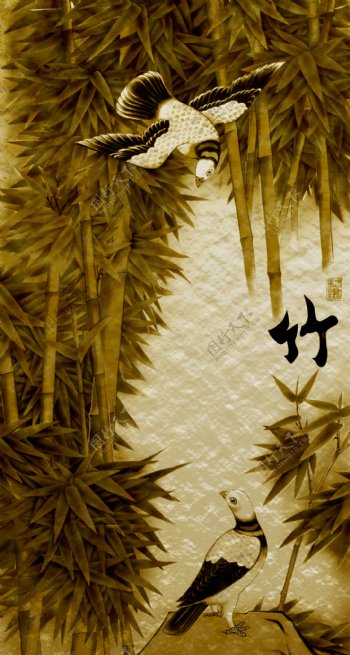 高清竹子插画图片