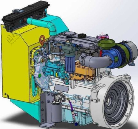 帕金斯柴油发动机机械模型