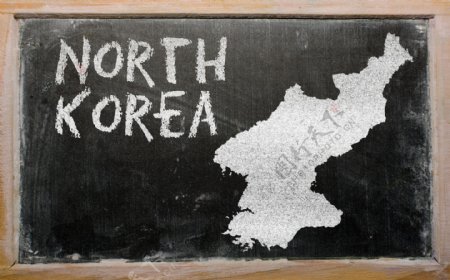 黑板上的朝鲜地图
