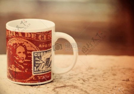 咖啡杯保温杯饮料茶模糊早餐古巴对象邮票