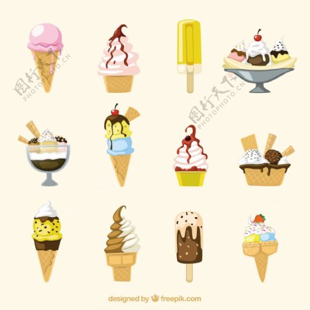 各种冰淇淋插图