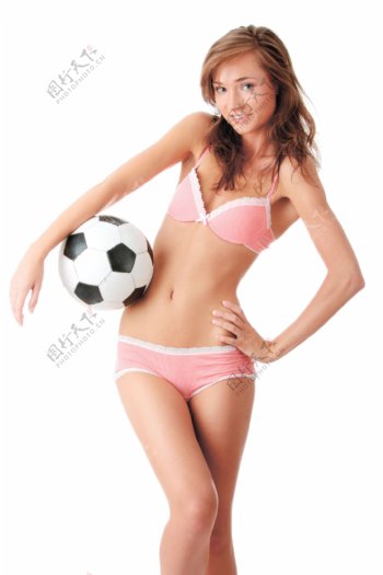 足球与美女背景图片