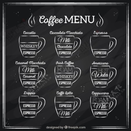 手拉咖啡菜单