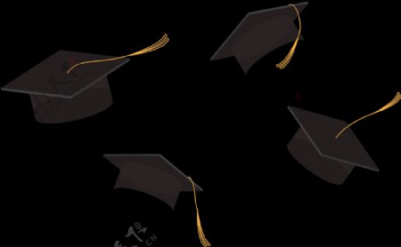 黑色毕业帽子免抠png透明图层素材