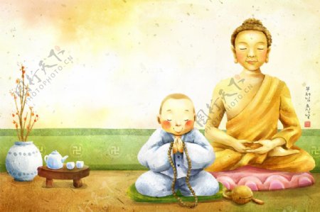 佛教文化插画