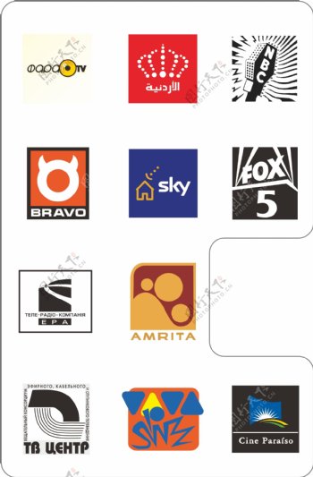 世界矢量标志41传媒行业logo设计