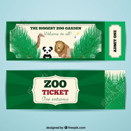动物园的门票和漂亮的动物