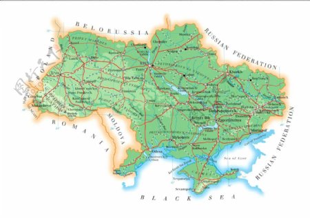 世界地图之Ukraine乌克兰地图
