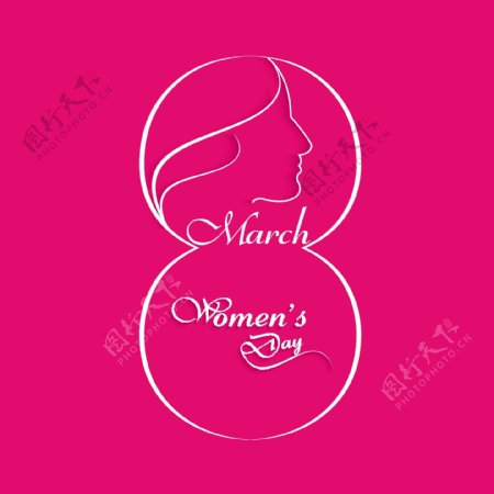 粉红色妇女节卡片