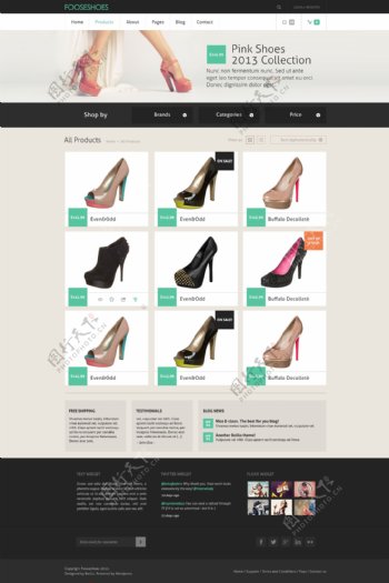 女鞋网页手机UIweb模板下载